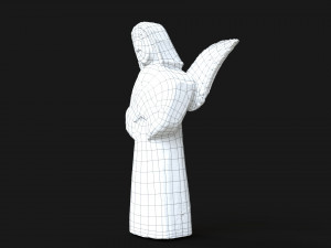 Wooden angel with a broken wing 3D 模型