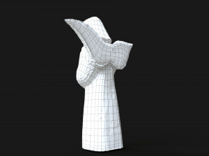 Wooden angel with a broken wing 3D 模型