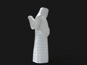 Wooden angel with a broken wing 3D 模型