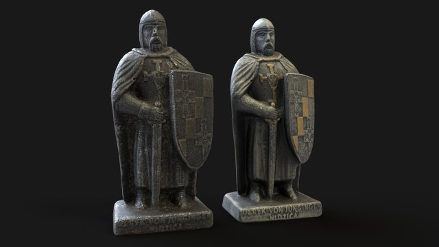3D Knight statue 3D Model .c4d .max .obj .3ds .fbx .stl .blend 