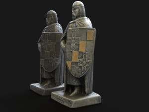 3D Knight statue 3D Model