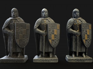 3D Knight statue 3D Model