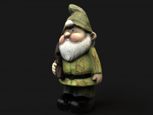 Wooden dwarf statue Modelo 3D