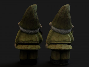 Wooden dwarf statue 3D Модель