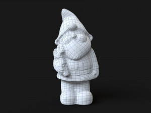Wooden dwarf statue 3D Модель
