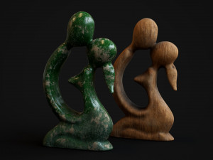 Statuette of a kissing couple Modelo 3D