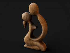 Statuette of a kissing couple 3D Model