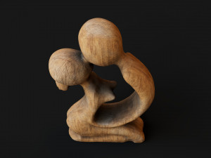 Statuette of a kissing couple 3D Model