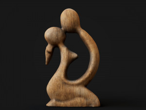 Statuette of a kissing couple 3D Model