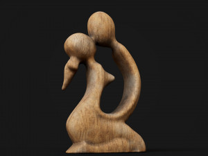 Statuette of a kissing couple 3D Model