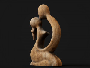 Statuette of a kissing couple 3D Model