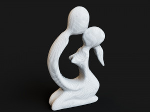 Statuette of a kissing couple 3D Model