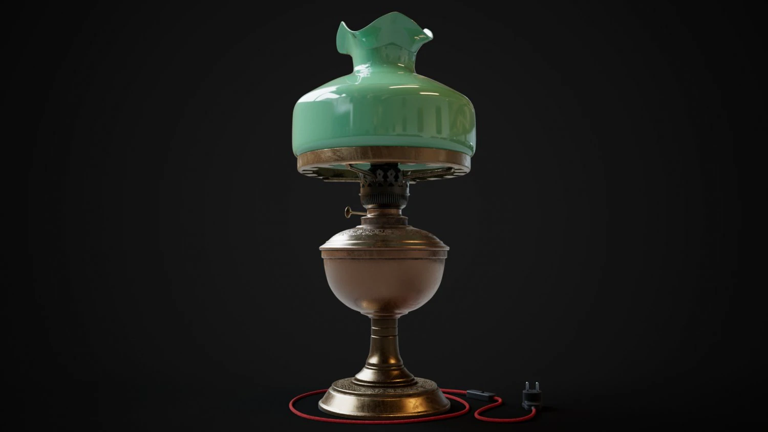 Bronze oil lamp 3D Model .c4d .max .obj .3ds .fbx .stl .blend