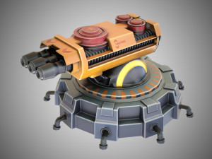 Sci-fi turret stylized 3D Model