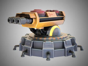 Sci-fi turret stylized 3D Model