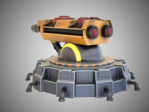 Sci-fi turret stylized 3D Model