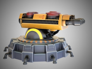 Sci-fi turret stylized 3D Model