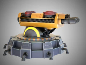 Torre de fic&ccedil;&atilde;o cient&iacute;fica estilizada Modelo 3D