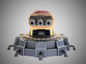 Sci-fi turret stylized 3D Model