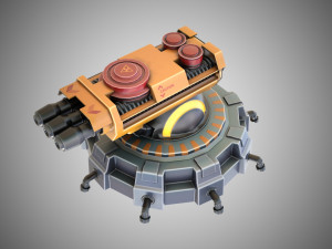 Sci-fi turret stylized 3D Model