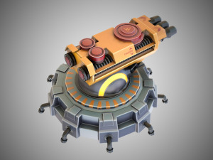 Sci-fi turret stylized 3D Model