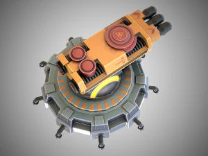 Torre de fic&ccedil;&atilde;o cient&iacute;fica estilizada Modelo 3D