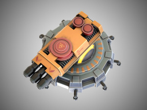 Sci-fi turret stylized 3D Model