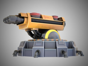 Sci-fi turret stylized 3D Model