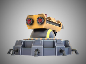 Sci-fi turret stylized 3D Model