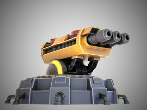 Sci-fi turret stylized 3D Model