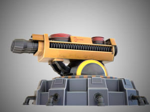 Sci-fi turret stylized 3D Model