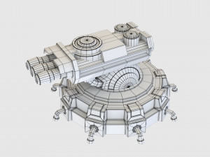 Sci-fi turret stylized 3D Model