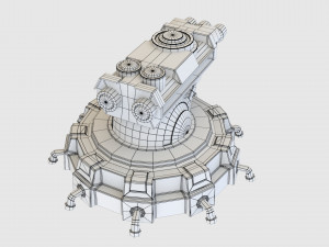Sci-fi turret stylized 3D Model