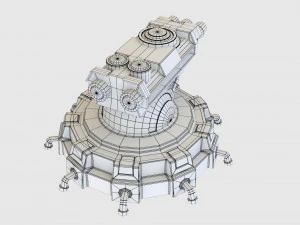 Torre de fic&ccedil;&atilde;o cient&iacute;fica estilizada Modelo 3D