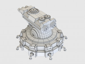 Sci-fi turret stylized 3D Model