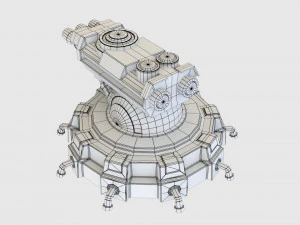 Torre de fic&ccedil;&atilde;o cient&iacute;fica estilizada Modelo 3D