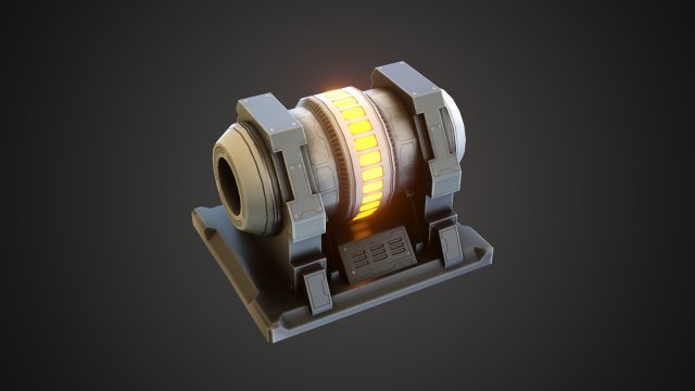 Sci-fi stylized reactor 3D Model .c4d .max .obj .3ds .fbx .stl .blend 