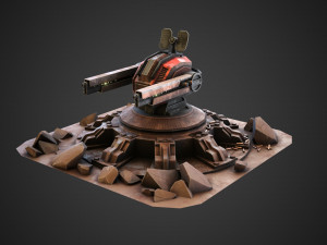 Sci-fi Anti-air turret 3D Model