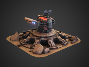 Sci-fi Anti-air turret 3D 模型