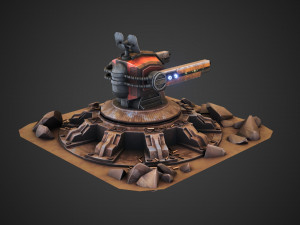 Sci-fi Anti-air turret 3D 模型