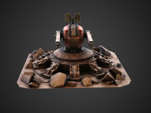 Sci-fi Anti-air turret 3D 模型