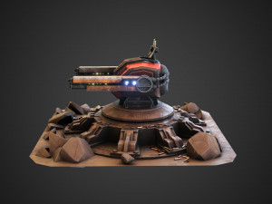 Sci-fi Anti-air turret 3D 模型