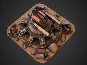 Sci-fi Anti-air turret 3D Model