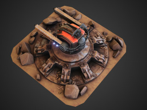 Sci-fi Anti-air turret 3D 模型