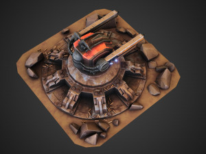 Sci-fi Anti-air turret 3D 模型