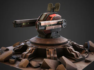 Sci-fi Anti-air turret 3D Model