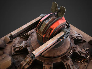 Sci-fi Anti-air turret 3D Model