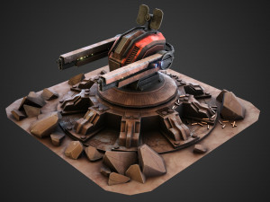 Sci-fi Anti-air turret 3D 模型