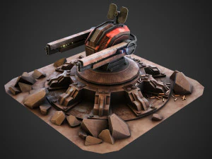 Sci-fi Anti-air turret 3D Model