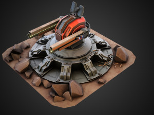 Sci-fi Anti-air turret 3D 模型